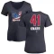 Women's Brandon Knarr Name and Number Banner Wave V-Neck T-Shirt - Navy