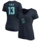 Women's Brandon Tanev Name & Number V-Neck T-Shirt - Navy