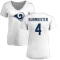 Women's Braxton Burmeister Name & Number Slim Fit T-Shirt - White