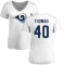 Women's Brayden Thomas Name & Number Slim Fit T-Shirt - White