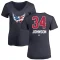 Women's Brent Johnson Name and Number Banner Wave V-Neck T-Shirt - Navy