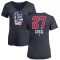 Women's Brett Cecil Name and Number Banner Wave V-Neck T-Shirt - Navy