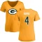 Women's Brett Favre Name & Number Slim Fit T-Shirt - Gold