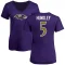 Women's Brett Hundley Name & Number V-Neck T-Shirt - Purple