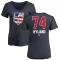 Women's Brett Hyland Name and Number Banner Wave V-Neck T-Shirt - Navy