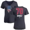 Women's Brett Wisely Name and Number Banner Wave V-Neck T-Shirt - Navy