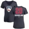 Women's Brian Skrudland Name and Number Banner Wave V-Neck T-Shirt - Navy