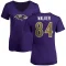 Women's Brian Walker Name & Number V-Neck T-Shirt - Purple