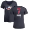 Women's Brock Faber Name and Number Banner Wave V-Neck T-Shirt - Navy