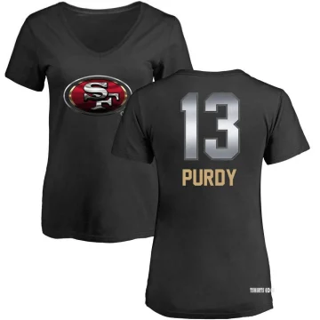 Women's Brock Purdy Name & Number Slim Fit T-Shirt - Red - Tshirtsedge