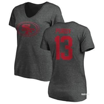 Women's Brock Purdy Backer V-Neck T-Shirt - Ash - Tshirtsedge