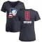 Women's Bruce Brown Name and Number Banner Wave V-Neck T-Shirt - Navy