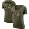 Women's Bruce Matthews Legend Salute to Service Scoop Neck T-Shirt - Olive