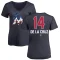 Women's Bryan De La Cruz Name and Number Banner Wave V-Neck T-Shirt - Navy