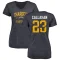 Women's Bryce Callahan Distressed Name & Number Slim Fit V-Neck T-Shirt - Navy