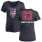 Women's Bryce Montes de Oca Name and Number Banner Wave V-Neck T-Shirt - Navy