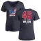 Women's Bryse Wilson Name and Number Banner Wave V-Neck T-Shirt - Navy