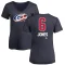 Women's Caleb Jones Name and Number Banner Wave V-Neck T-Shirt - Navy