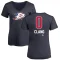 Women's Calle Clang Name and Number Banner Wave V-Neck T-Shirt - Navy