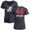 Women's Calvin de Haan Name and Number Banner Wave V-Neck T-Shirt - Navy