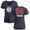 Women's Cam Thomas Name and Number Banner Wave V-Neck T-Shirt - Navy