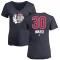 Women's Cam Ward Name and Number Banner Wave V-Neck T-Shirt - Navy