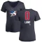 Women's Cameron Lund Name and Number Banner Wave V-Neck T-Shirt - Navy