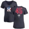 Women's Carlos Lee Name and Number Banner Wave V-Neck T-Shirt - Navy