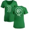 Women's Carlton Fisk Dubliner Name & Number V-Neck T-ShirtKelly - Green