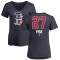 Women's Carlton Fisk Name and Number Banner Wave V-Neck T-Shirt - Navy