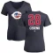 Women's Cesar Cedeno Name and Number Banner Wave V-Neck T-Shirt - Navy