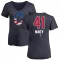 Women's Charles Nagy Name and Number Banner Wave V-Neck T-Shirt - Navy