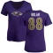 Women's Charlie Kolar Name & Number V-Neck T-Shirt - Purple