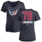 Women's Charlie Lindgren Name and Number Banner Wave V-Neck T-Shirt - Navy