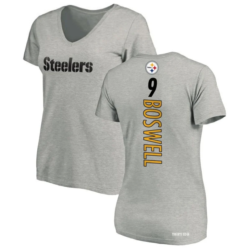 Women's Chris Boswell Backer V-Neck T-Shirt - Ash - Tshirtsedge