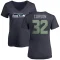 Women's Chris Carson Name & Number Slim Fit T-Shirt - Navy