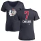 Women's Chris Chelios Name and Number Banner Wave V-Neck T-Shirt - Navy