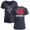 Women's Chris Devenski Name and Number Banner Wave V-Neck T-Shirt - Navy