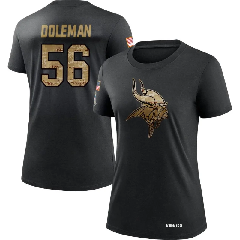 Women's Chris Doleman 2020 Salute To Service Performance T-Shirt - Black -  Tshirtsedge