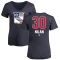 Women's Chris Nilan Name and Number Banner Wave V-Neck T-Shirt - Navy