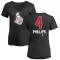 Women's Chris Phillips Name and Number Banner Wave V-Neck T-Shirt - Black