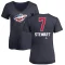 Women's Chris Stewart Name and Number Banner Wave V-Neck T-Shirt - Navy