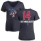 Women's Christian Bethancourt Name and Number Banner Wave V-Neck T-Shirt - Navy