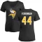 Women's Chuck Foreman Name & Number Slim Fit T-Shirt - Black