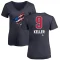 Women's Clayton Keller Name and Number Banner Wave V-Neck T-Shirt - Navy