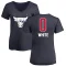 Women's Coby White Name and Number Banner Wave V-Neck T-Shirt - Navy