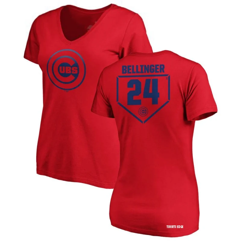 Women's Cody Bellinger RBI Slim Fit V-Neck T-Shirt - Red - Tshirtsedge