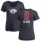 Women's Cody Glass Name and Number Banner Wave V-Neck T-Shirt - Navy