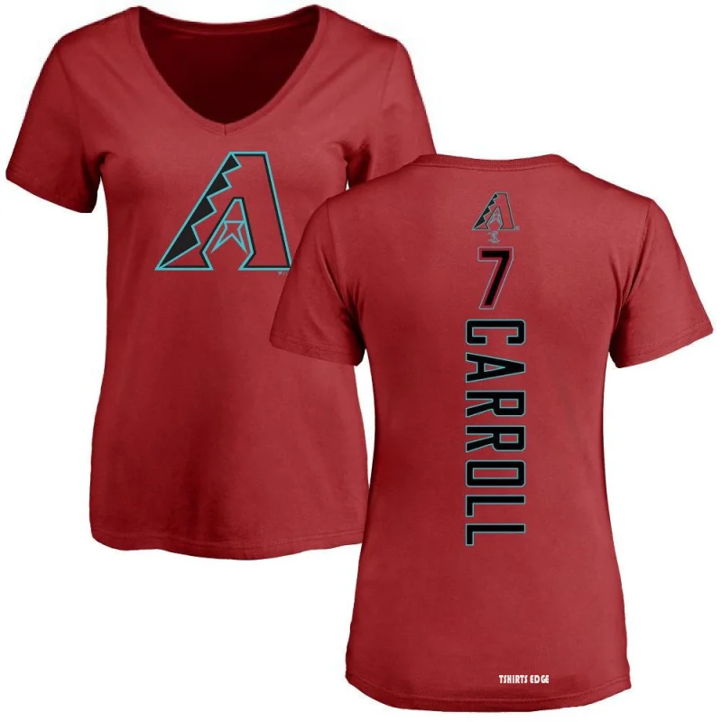 Women's Corbin Carroll Backer Slim Fit T-Shirt - Red - Tshirtsedge