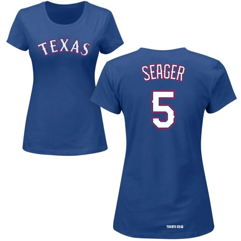 Women's Corey Seager Name & Number T-Shirt - Red - Tshirtsedge